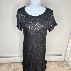 Elegant Black Sequin Dress size 10